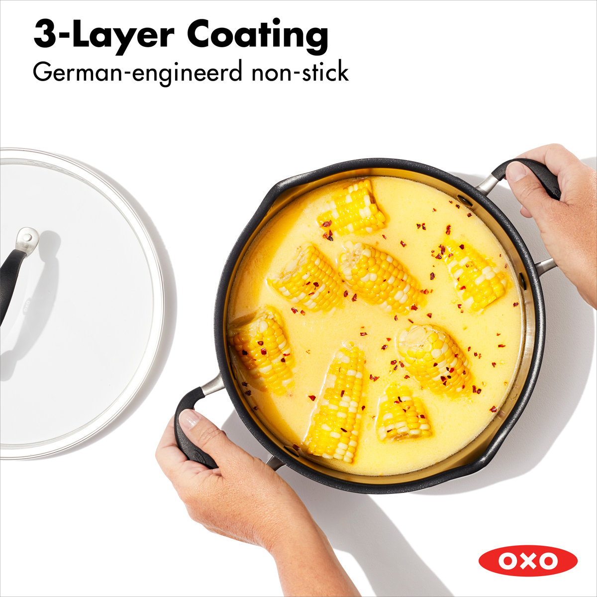 OXO 6 qt. Non-Stick Hard-Anodized Aluminum Stock Pot with Lid